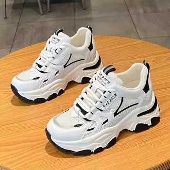 7m height increase dad shoes women s 2024 new spring and summer mesh shoes women s breathable mesh casual small women s shoes customized 15 чёрный