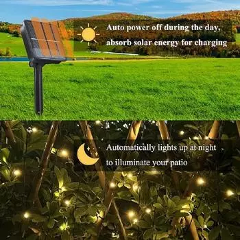7M LED Solar String Lights LED 8 Modes Solar Powered Xmas Outdoor Lights Waterproof Starry Christmas Holiday Party Fairy Lights разноцветный