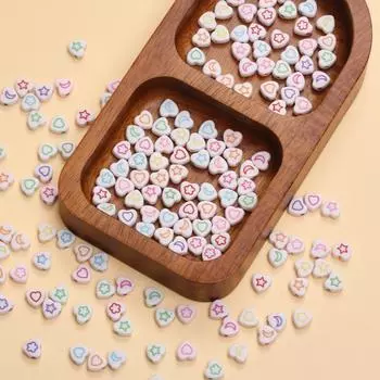 7mm 100Pcs Heart Bracelet Heart Star And Moon Pattern Jewelry Making DIY Earrings Necklace Bracelet Accessories