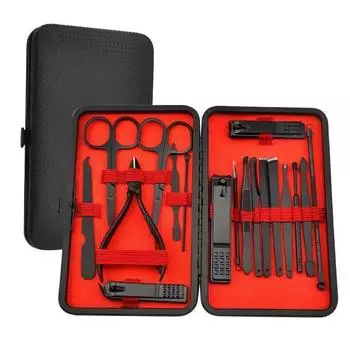 Набор из 7-24 профессиональных черных кусачек для ногтей - сверхострые кусачки для ногтей на руках и ногах для мужчин и женщин - прочные педикюрные