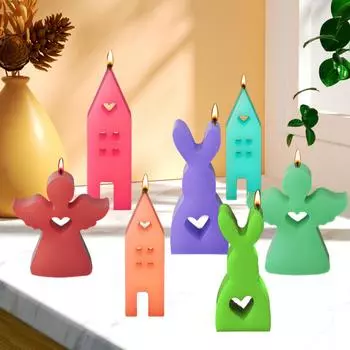 7Pcs Easter Silicone Molds Easy Release Easter Candle Molds Temperature Resistant Bunny Resin Silicone Molds Food Grade Silicone