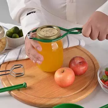 7Pcs Jam Making Tools Set Anti-scalding Can Pliers Stainless Steel Kitchen Tool Set Anti-slip Can Lifting Pliers Basket Set