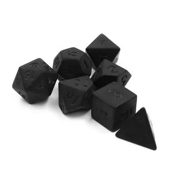 7pcs/lot Matte Black Dice Set D4 D6 D8 D10 D% D12 D20 Digital Dice Entertainment Party Table Games Polyhedral Dice