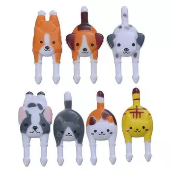 7Pcs/set Cute Mini Animal Cartoon Food Picks Children Snack Food Fruit Forks
