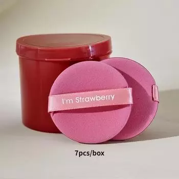 7PCS/Set Double Side Cosmetic Puff Set Water Drop/Round With Storage Box Makeup Sponge Soft Powder Puff Evenly Applies Makeup