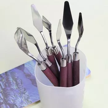 7Pcs/Set из нержавеющей стали картина маслом ножи картина маслом скребок инструменты искусства красный