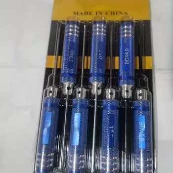 7Pcs/Set of Aircraft Model Tools with Black Round Handle 0#+,1#-,4.0,5.5,BOX,1.5,2.0,2.5,3.0mm синий