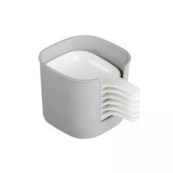 7pcs/set Plate Dipping Saucer Sushi Dish Japanese Bowl Saucer Small Dish Flavour Dish Dip Bowl Set Vinegar Condiment Ceramic Seasoning Dish AVE 6 Discs + One Rack