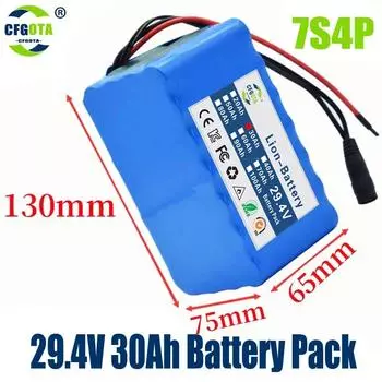 7s4p 24v 30ah 29.4v литий-ионный аккумулятор со встроенным BMS-мотором для инвалидной коляски и зарядным устройством 2a серый