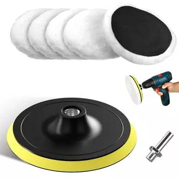 7шт 3 полировальные круги для полировки шерстяные круги швабры комплект для автомобильной полировальной машины дрель Adatper 7pcs