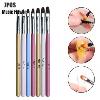 7шт кисть для ногтей Радужный стержень для ногтей с закругленной головкой легкий рисунок художественный лайнер
