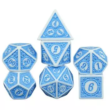 7шт/комплект игральных костей для настольной игры, набор многогранных акриловых непрозрачных костей D4-D20 для DND RPG Magic Gathering Party, настольные игровые принадлежности