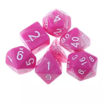 7шт многогранные игральные кости 16 мм D20 D12 D10 D8 D6 D4 для настольных игр Dungeons & Dragons синие розовые игральные кости игрушки для детей