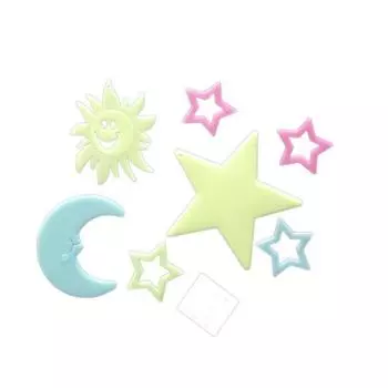 7шт светящаяся наклейка на стену с изображением Солнца, Звезды и Луны светится в темноте
