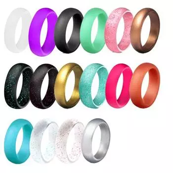7шт женщин силиконовые мягкие блестящие блестящие кольца на палец партии ювелирных изделий подарок US 10