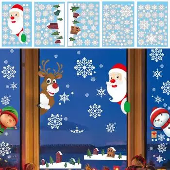 7Styles Рождественский декор со статическими рождественскими наклейками стены оштукатуренные окна стекло наклейка Снеговик