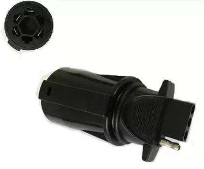 7Way to 4 Way 7 Pin Round to 4 Pin Flat Blade Adapter Plug For RV Trailer Camper