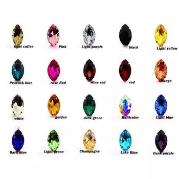 7x15 мм, 20 шт./лот, пришивные серебристые стразы в форме лошадиного глаза, разноцветные на выбор 7X15mm света кофе