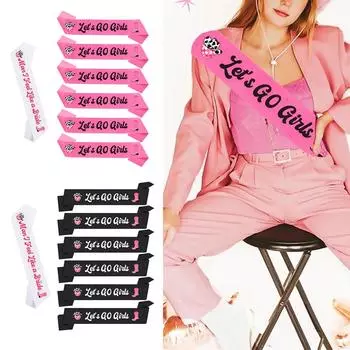 7xПояса для девичника Let s Go Girls Disco Тематический ремень на плечо Стильный ковбойский незабываемый вечер ремень на плечо 1