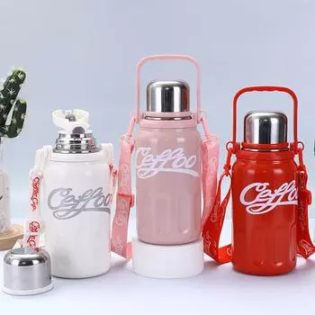 800/1000 мл взрывоопасная вакуумная кружка из нержавеющей стали 316 для спорта на открытом воздухе портативная большая емкость цветная бутылка для воды с ремешком 800ml and 1000ml