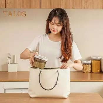 800/1300/1800 мл кухонный герметичный ящик для хранения с магнитным соединением прозрачный герметичный замок герметичный пыленепроницаемый влагостойкий сухое молоко из рисовых хлопьев S коричневый