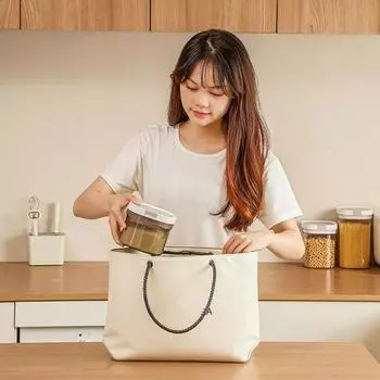 800/1300/1800 мл кухонный герметичный ящик для хранения герметичный прозрачный герметичный замок магнит пылезащитный влагостойкий рис S коричневый