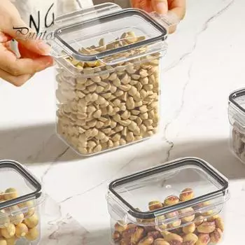 800/1400/2000/2800 мл герметичный пластиковый ящик для хранения продуктов питания с пряжкой, хорошая герметичность, пылезащитный утолщенный контейнер для хранения закусок S