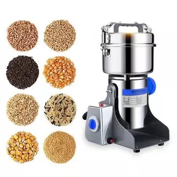 800 г зерна, специи, крупы, кофе, мельница для сухих продуктов, электрическая мельница для зерна, дробилка для фасоли, кофемашина, порошковая дробилка серебряный