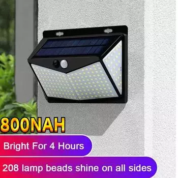 800 мАч ABS солнечный настенный светильник супер яркое светящееся освещение уличный декор лампы многофункциональный датчик движения светодиодный настенный светильник для двора 248LED-1PCS-800MAH