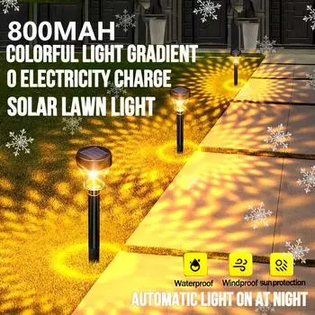 800 мАч светодиодные солнечные фонари на открытом воздухе рождественские украшения садовые газонные лампы RGB многоцветное освещение дверного проема блеск пейзажные лампы colour-1PCS