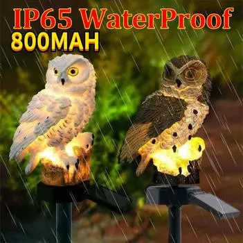 800 мАч светодиодный солнечный свет для газона с попугаем, уличный солнечный свет, сова, животное, пикси, газонные лампы, орнамент, водонепроницаемая лампа, уникальные солнечные фонари White-800MAH-1PCS