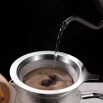 800 меш кофейный фильтр нержавеющая сталь двухслойный кофейная воронка домашний фильтр безбумажный ручной кофейный набор оборудования