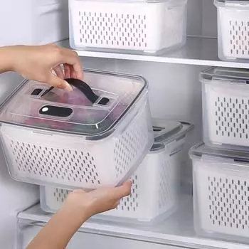 800 мл/1700 мл/3150 мл ящик для хранения фруктов двухслойный контейнер для хранения фруктов со съемными дуршлагами для дома 1 Set