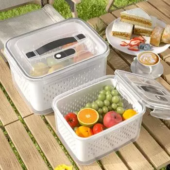 800 мл/1700 мл/3150 мл ящик для хранения фруктов двухслойный контейнер для хранения фруктов со съемными дуршлагами для дома 1 Set