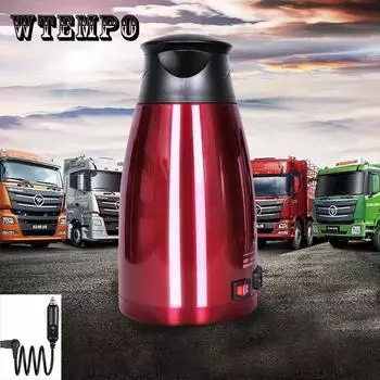 800 мл автомобильный электрический чайник из нержавеющей стали с термоизоляцией, горшок для нагрева воды, кофе, чая вино красного