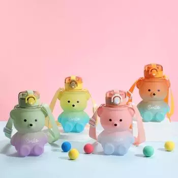 800 мл чашка для медвежьей воды, устойчивая к падению форма медведя, пить воду, креативный градиент цвета, чашка для медвежьей воды зелёный