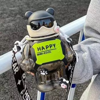 800 мл детская бутылка для воды с соломинкой, большая емкость, мультяшная пластиковая чашка для воды для путешествий, портативный чайник, детская чашка, без BPA 800ml