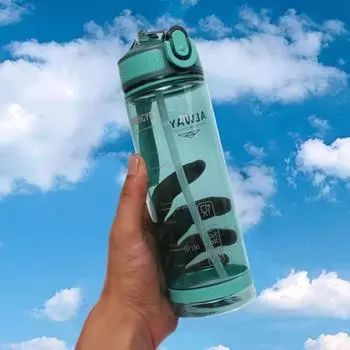 800 мл спортивная бутылка бутылка для воды с крышкой соломинка пищевой пластик прозрачный стакан герметичный для мужчин и женщин питьевая посуда для отдыха на природе 750-800ml