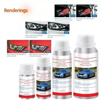 800 мл Жидкий полимерный химический полироль для фар Ремонтная жидкость для восстановления царапин Полировка фар Комплект