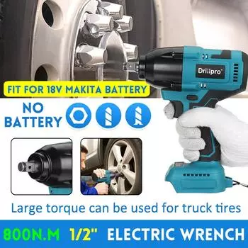 800 Н·м Высокий Крутящий Момент Бесщеточный Ударный Гайковерт 1/2-дюймовый Гаечный Ключ Автомобиль Грузовик Ремонт Электроинструмент