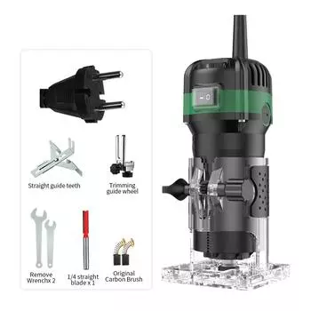 800 Вт электрический фрезерный станок по дереву, деревообрабатывающий электрический триммер, гравировальный станок для прорезки пазов, обрезки, резьбы, комплект с фрезерным станком 6,35