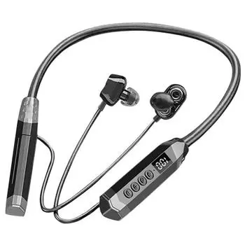 800mAh Высокомощные беспроводные наушники Bluetooth для шеи Спортивные наушники Bluetooth для шеи чёрный