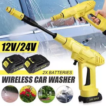 800W Handheld Auto Spray Powerful Car Washer Cordless High Pressure Car Washer Guns Garden Water Jet Foam Generator 2 Battery 24V Type 1