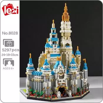 8028 Мировая архитектура, парк развлечений, замок большой мечты, 3D DIY, мини-бриллиантовые блоки, кирпичи, строительные игрушки для детей, без коробки