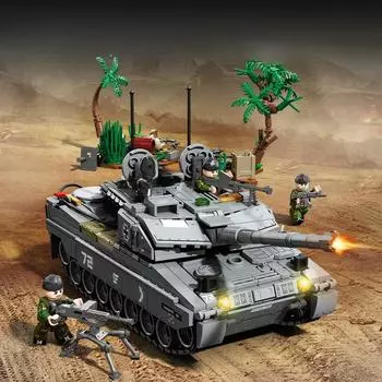 804 шт. Военная серия Leopard 2A7 Основной боевой танк строительные блоки для мальчиков собранная игрушка подарок без коробки
