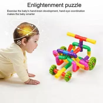 80/100/200 шт. Детский строительный блок для труб, игрушка для развития мелкой моторики, цветной строительный блок для труб, игрушка для малышей, мальчиков и девочек, обучающий блок «сделай сам» 80PCS