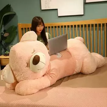 80/100 см гигантский размер лежачие плюшевые игрушки мягкий свитер медведь плюшевая подушка мягкие игрушки куклы рождественский подарок 80cm белый