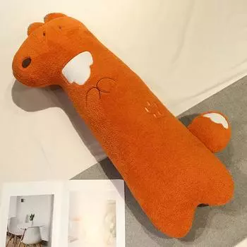 80/100 см Очаровательная мультяшная плюшевая подушка с животными Мягкая успокаивающая подушка для сна Кролик Лиса Волк Кавайный декор для комнаты Приятный подарок 80cm