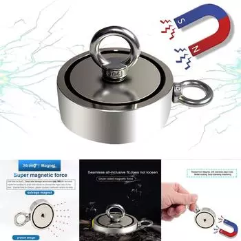 80/120/150 кг неодимовый металлический магнитный детектор, рыболовный комплект, легко носить с собой M серебряный