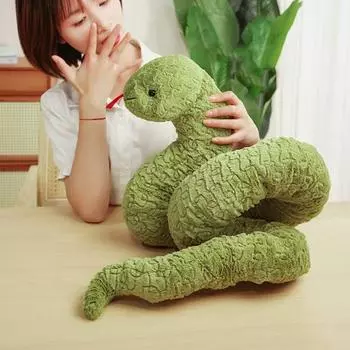 80/120/160 см гигантская зеленая змея плюшевая игрушка кукла подушка мягкая мягкая игрушка змея плюшевая 120cm